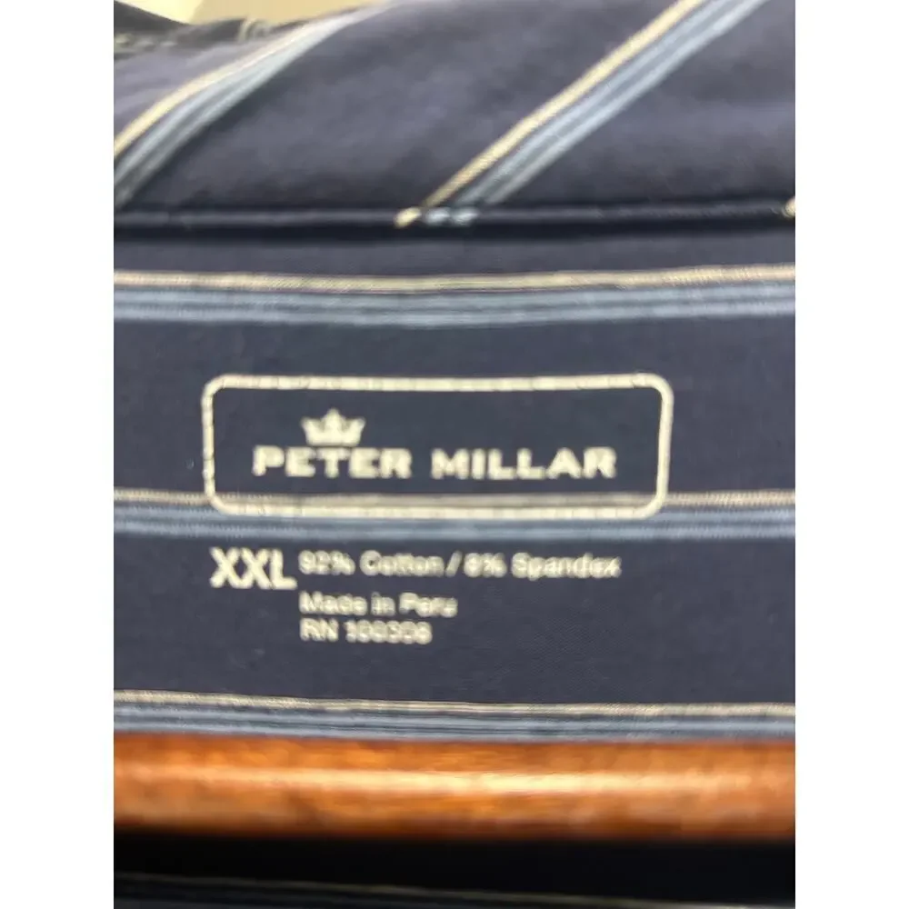 2 PETER MILLAR Men’s Polo Style Golf Shirts Size XXL Cotton Blend Casual